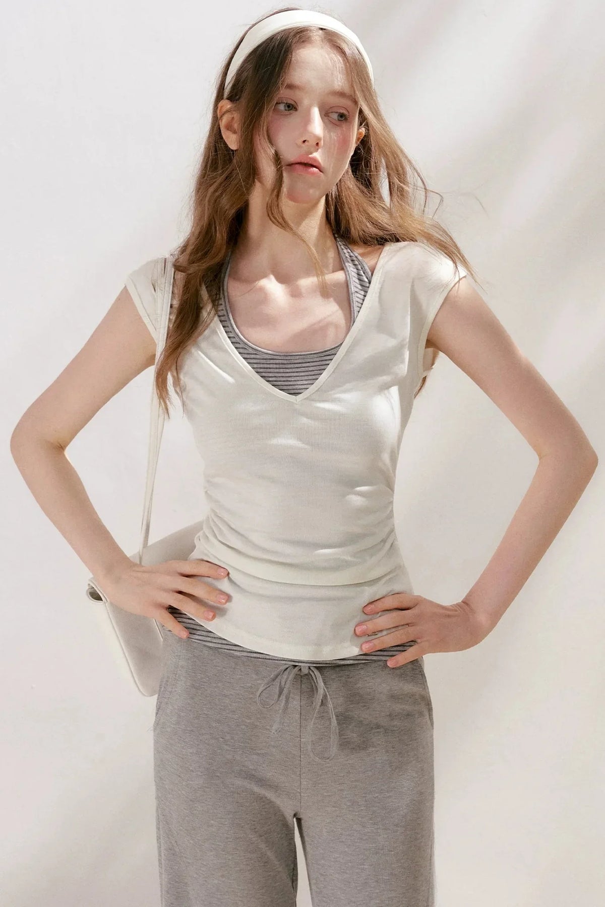 Lyocell Striped Halter Top Set-Up
