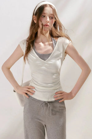 Lyocell Striped Halter Top Set-Up
