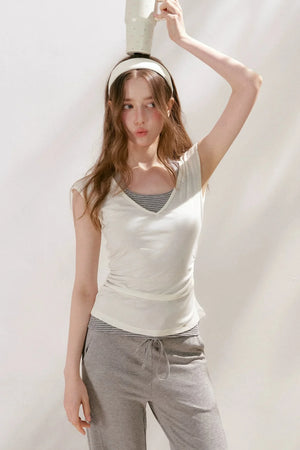 Lyocell Striped Halter Top Set-Up