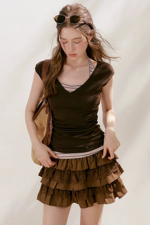 Lyocell Striped Halter Top Set-Up