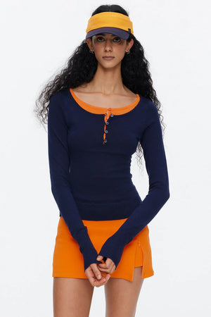 Lyocell Tencel Color-Blocked Sweater