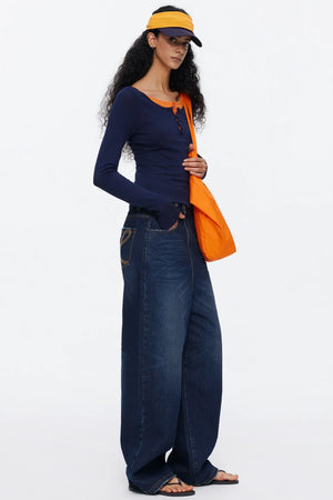 Lyocell Tencel Color-Blocked Sweater