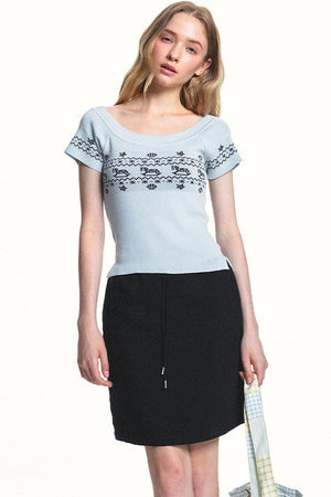 Lyocell Tencel Off-Shoulder T-Shirt