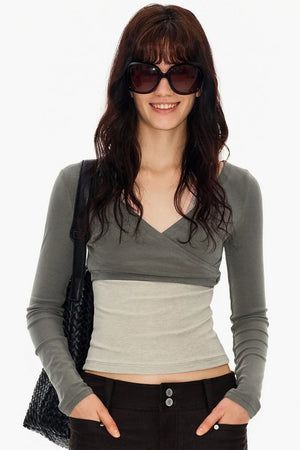 Lyocell Tencel V-Neck Top Set