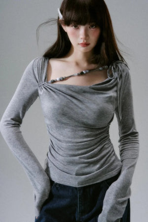 Lyocell Wool Beaded T-Shirt