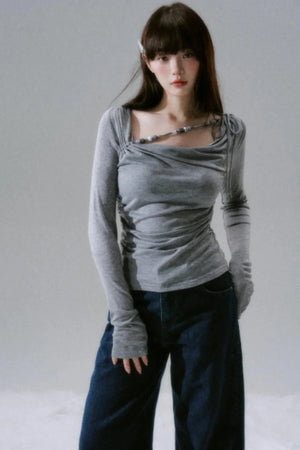 Lyocell Wool Beaded T-Shirt