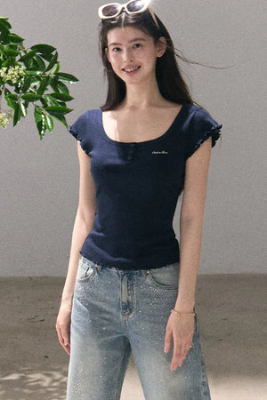 Lyocell Wool Embroidered Top