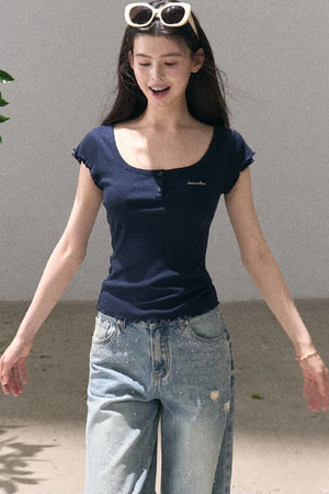 Lyocell Wool Embroidered Top