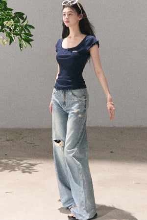 Lyocell Wool Embroidered Top