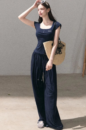 Lyocell Wool Embroidered Top