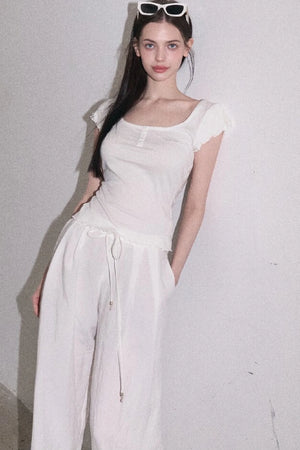 Lyocell Wool Embroidered Top