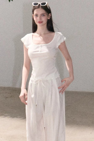Lyocell Wool Embroidered Top