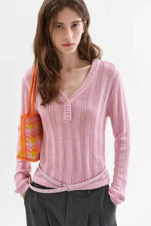 Macaron Color Knit Top