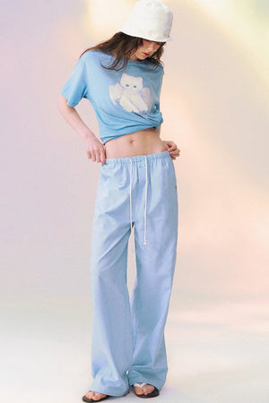Macaron Color Wide Leg Pants