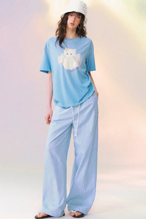 Macaron Color Wide Leg Pants