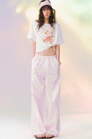 Macaron Color Wide Leg Pants