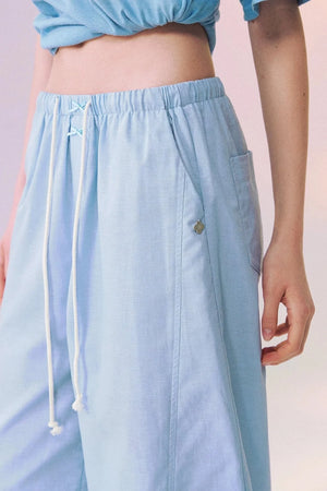 Macaron Color Wide Leg Pants