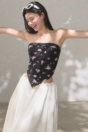 Magic Silk Contrast Edge Scarf Top
