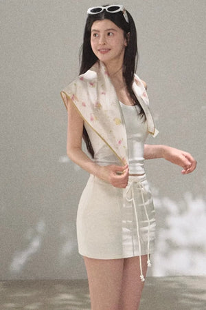 Magic Silk Contrast Edge Scarf Top