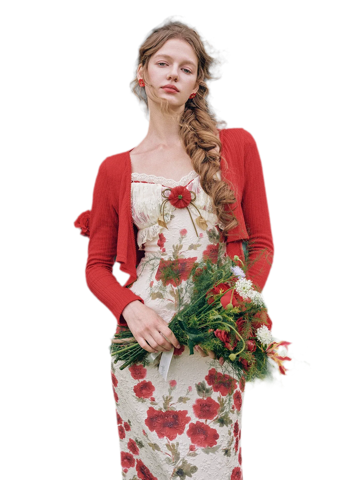 Jacquard Floral Dress Set