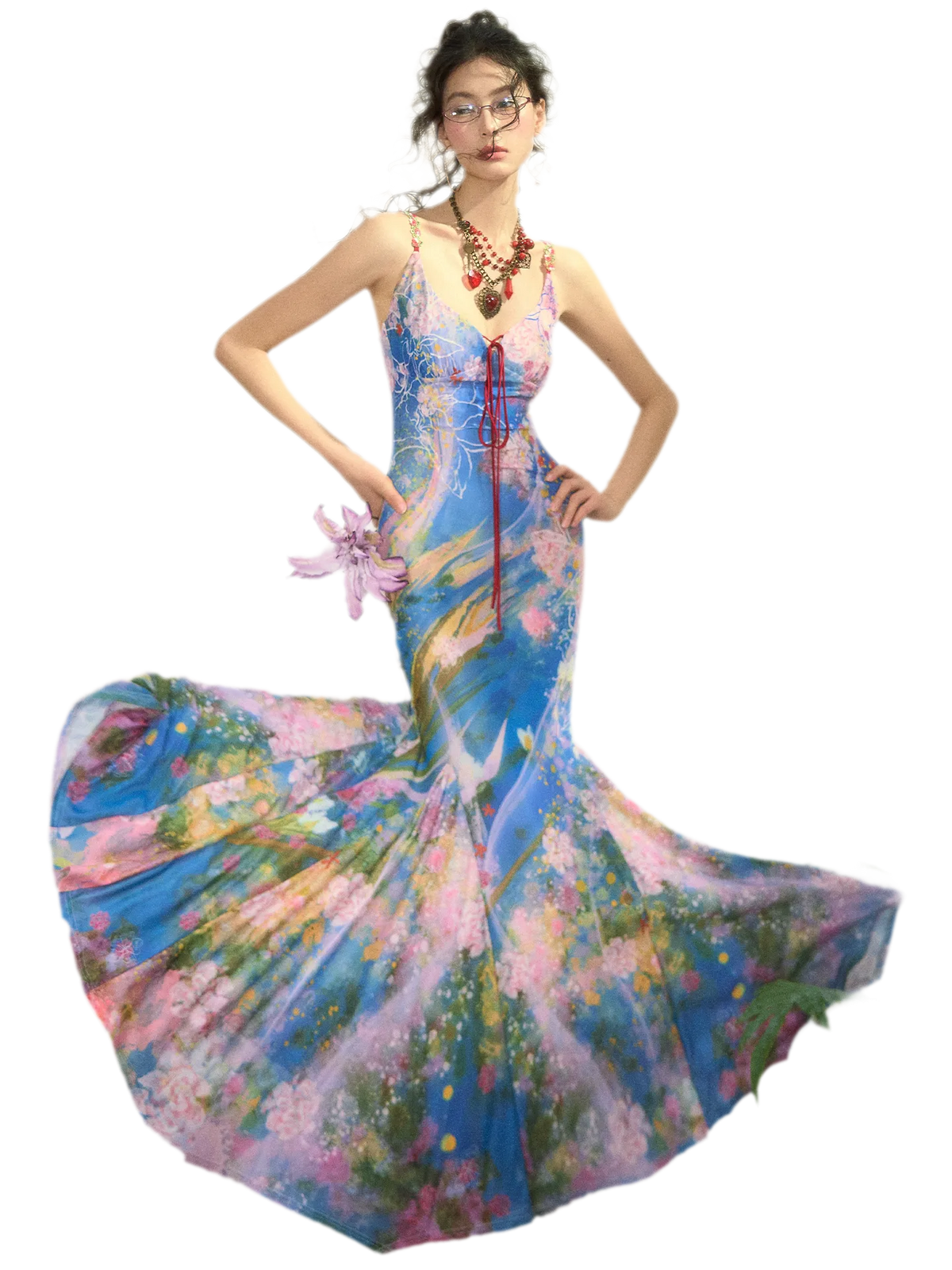 Water Life Series Printed Camisole Dress