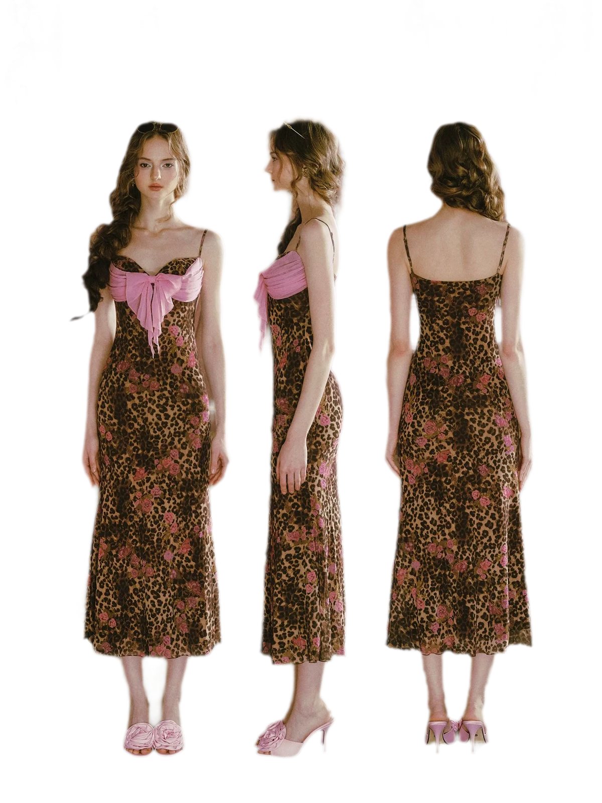 Leopard Print Fishtail Cami Dress