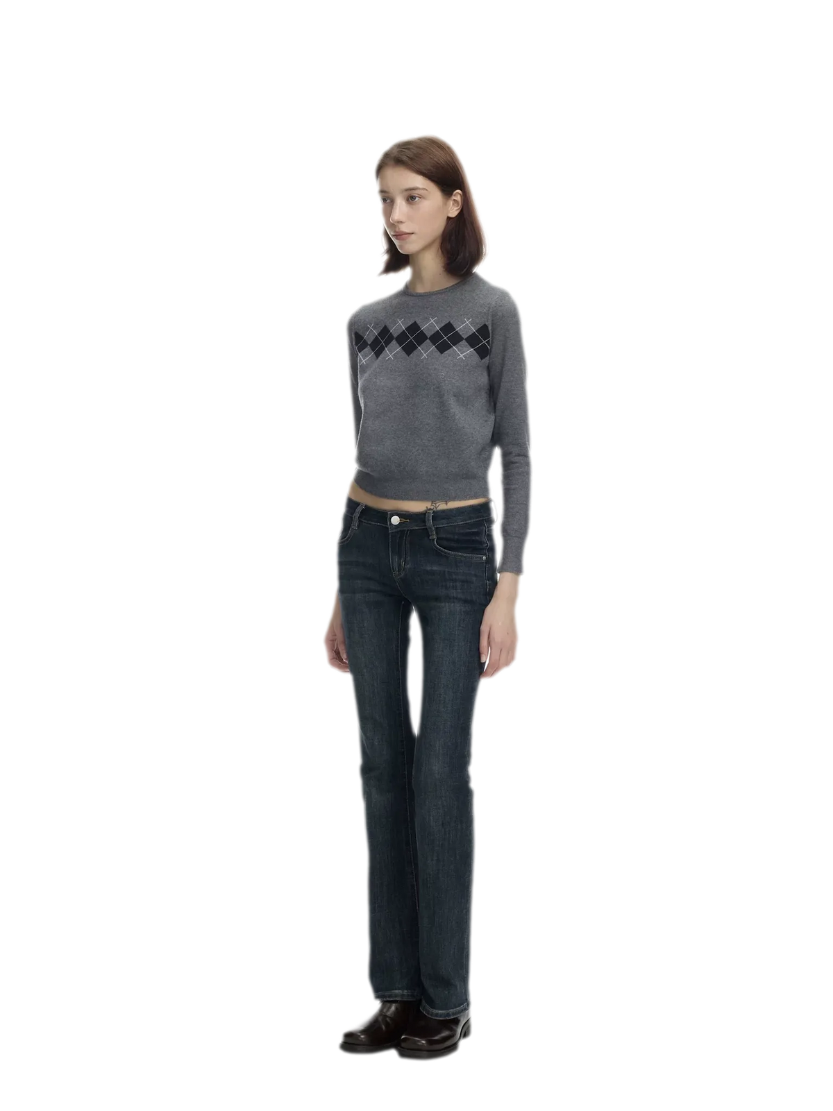 Argyle Waist-Shaped Sweater Set