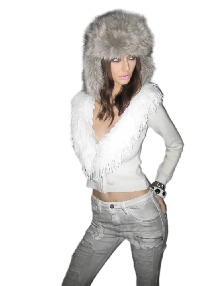 Wool Blend V-Neck Jacket