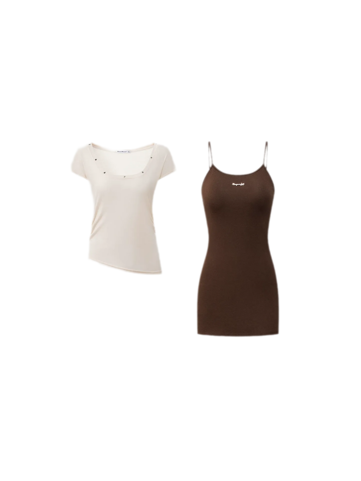 Contrast Strap Dress Set