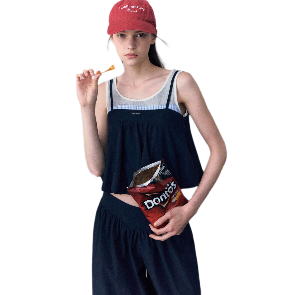 Contrast Faux Layered Set