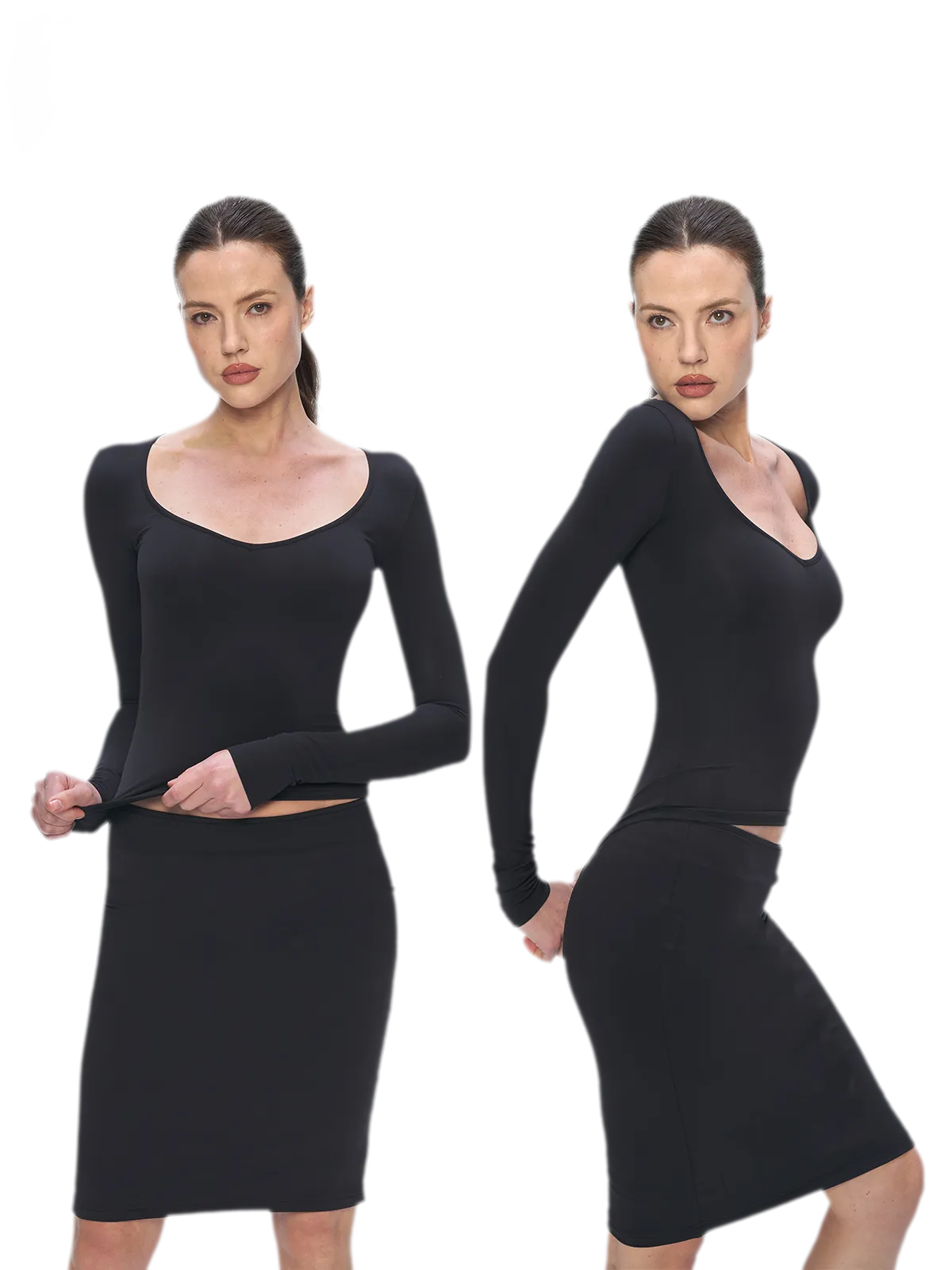 Bare-Feel V-Neck Top