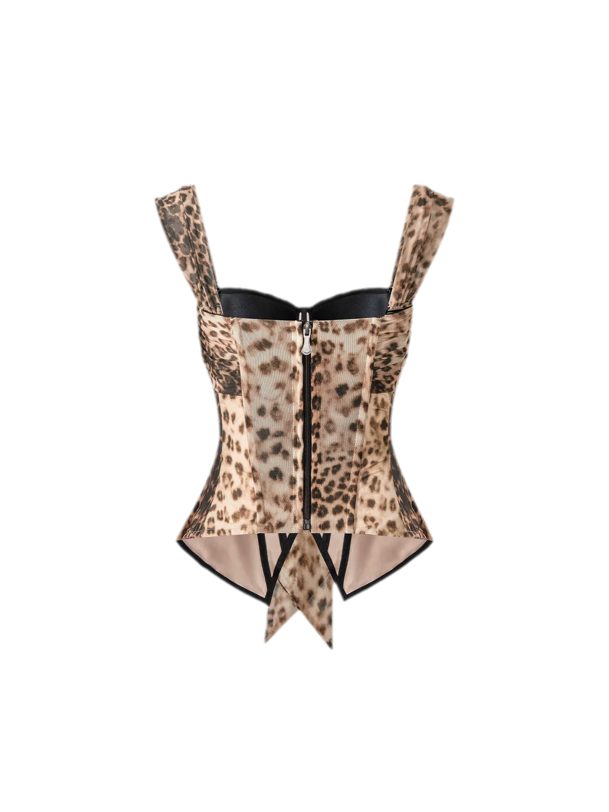 Leopard Mesh Corset Top