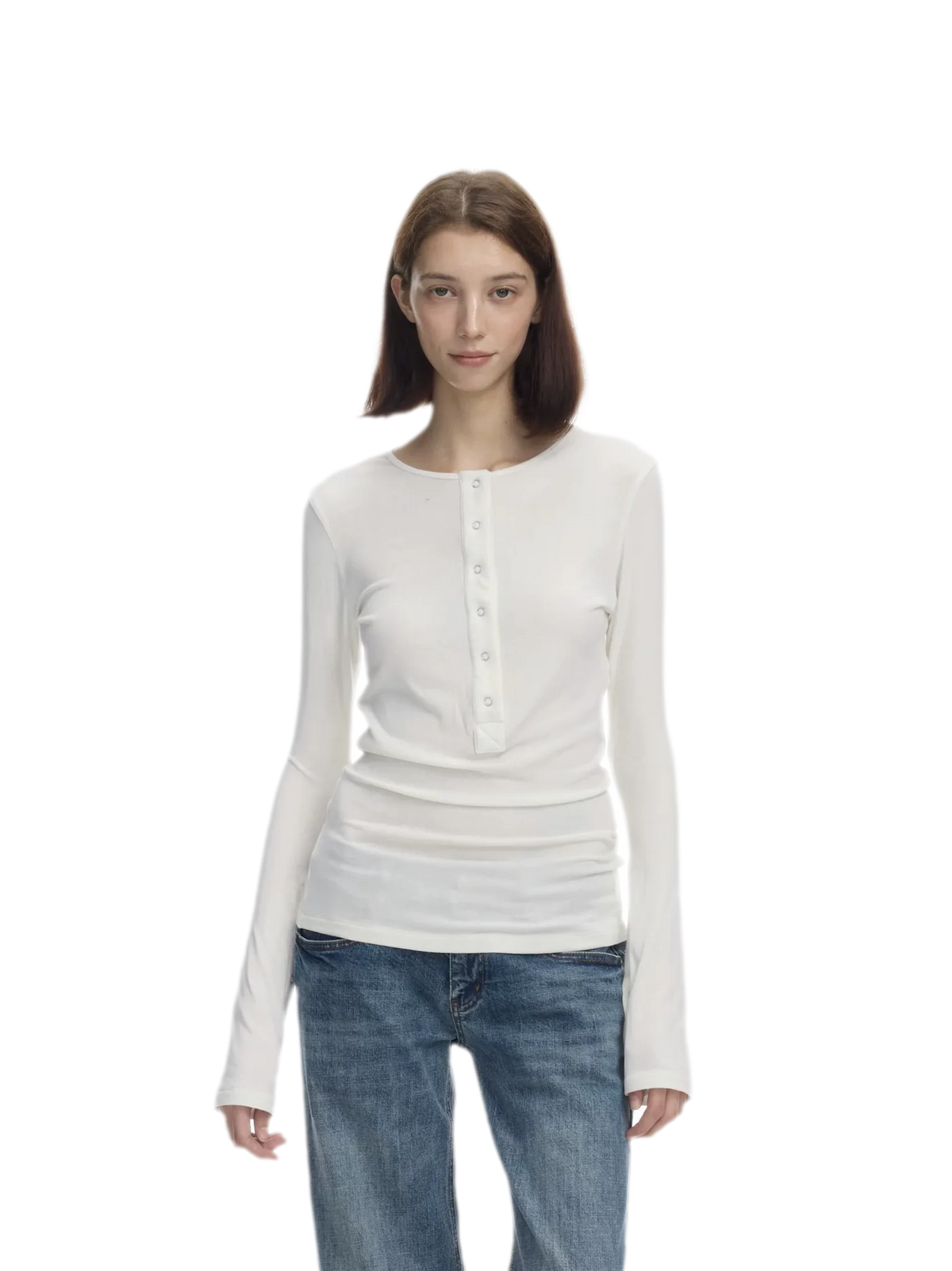 Lyocell Wool Six-Button Henley