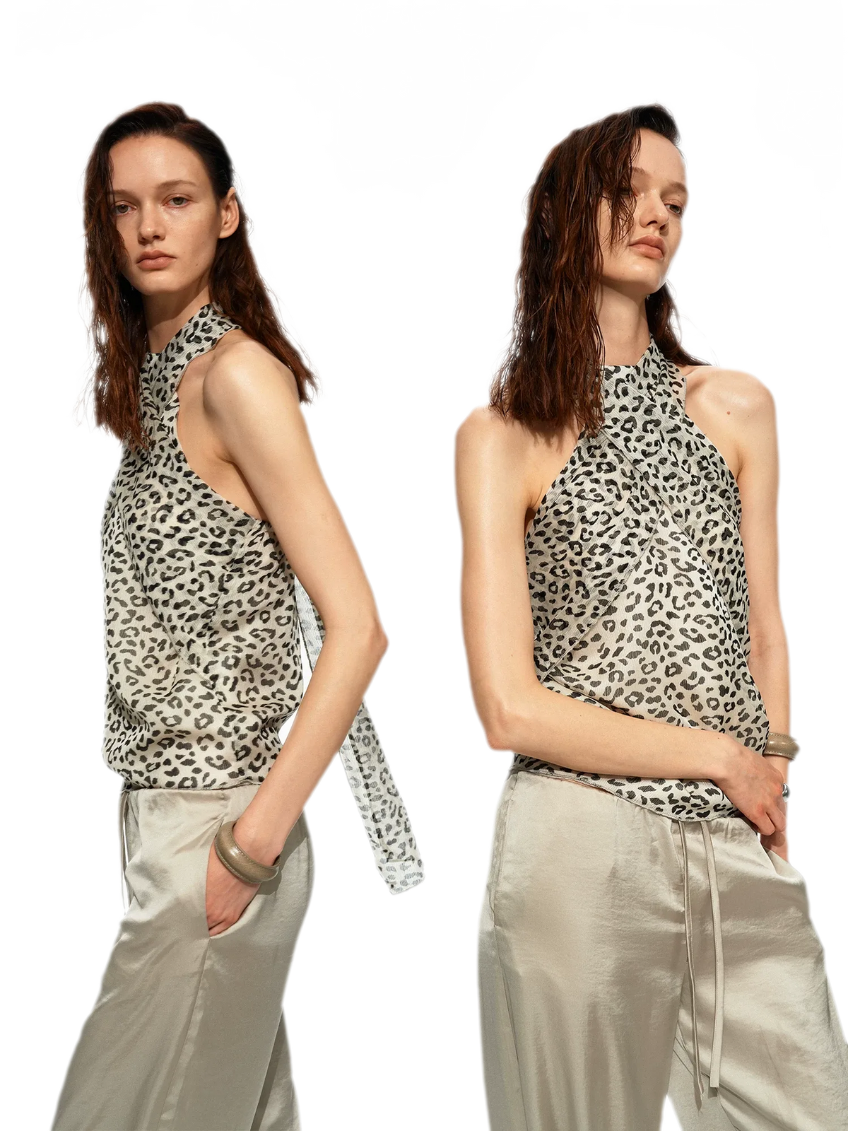 Sheer Leopard Halter Cami