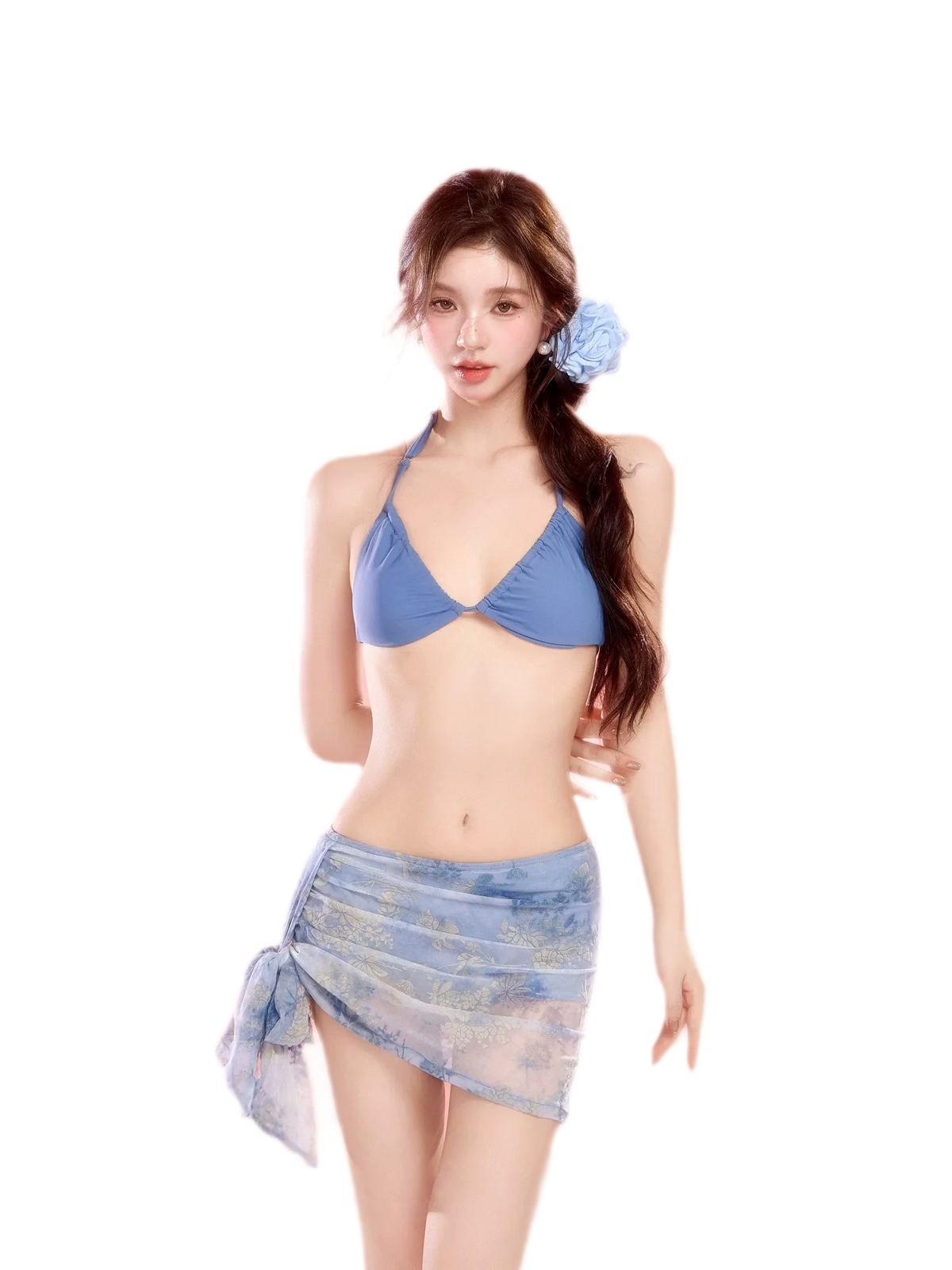 Blue Skirted Swim Set