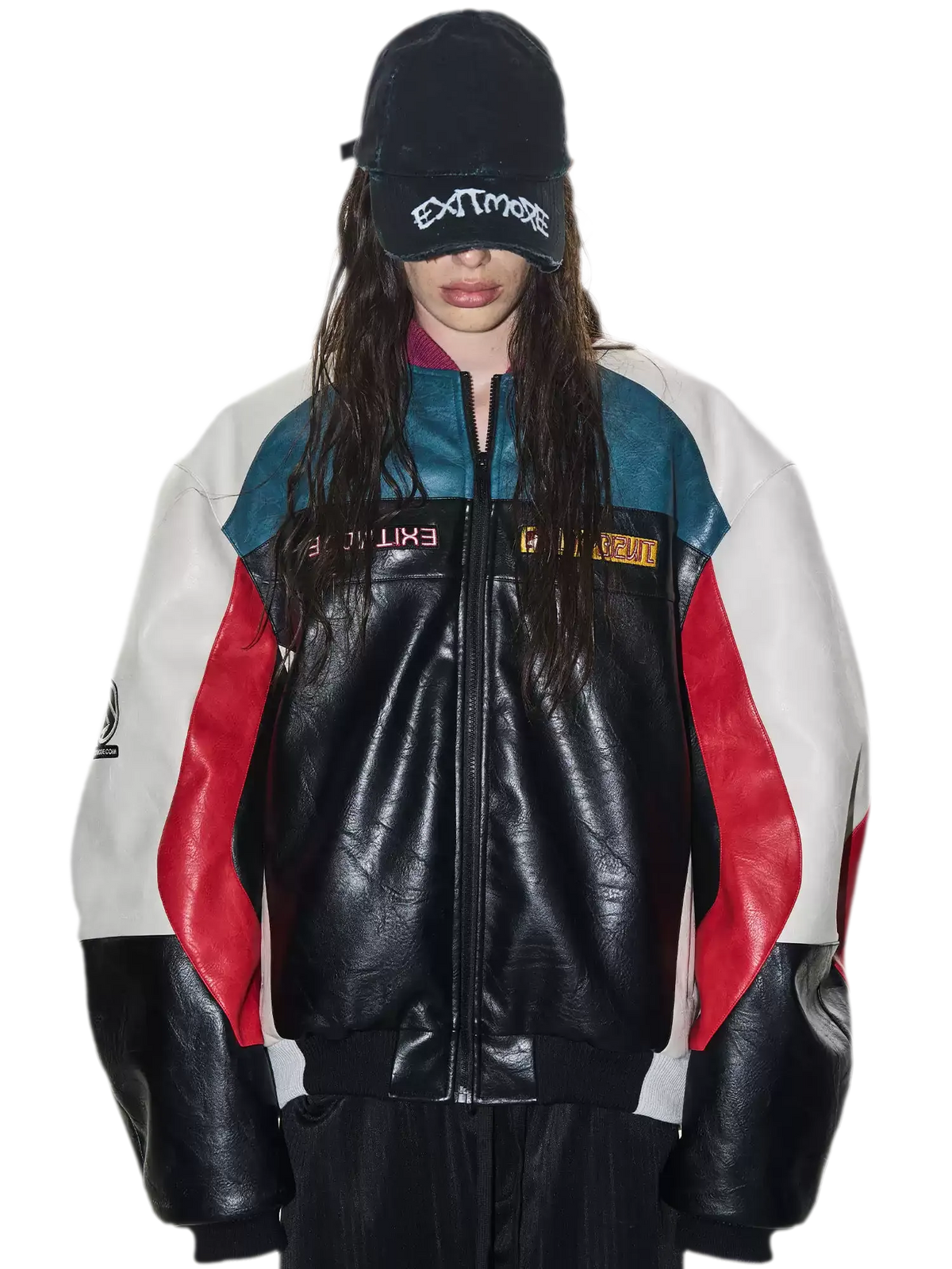 Color-Blocked Embroidered Padded Jacket