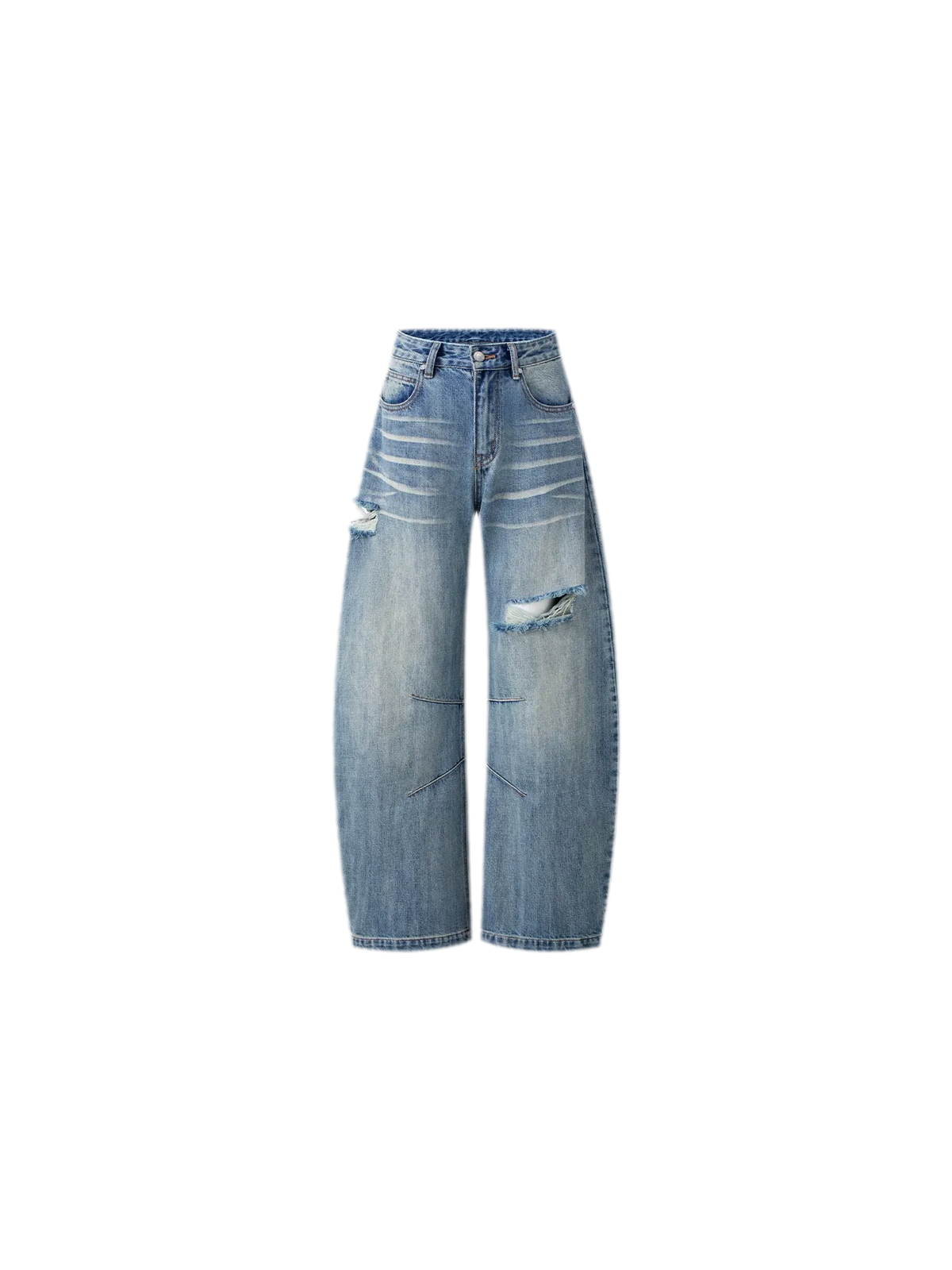 Distressed Curved Jeans