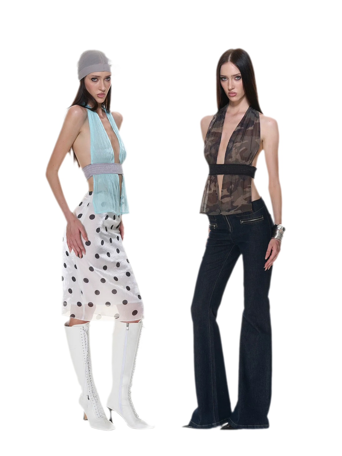 Mesh Halter Backless Top