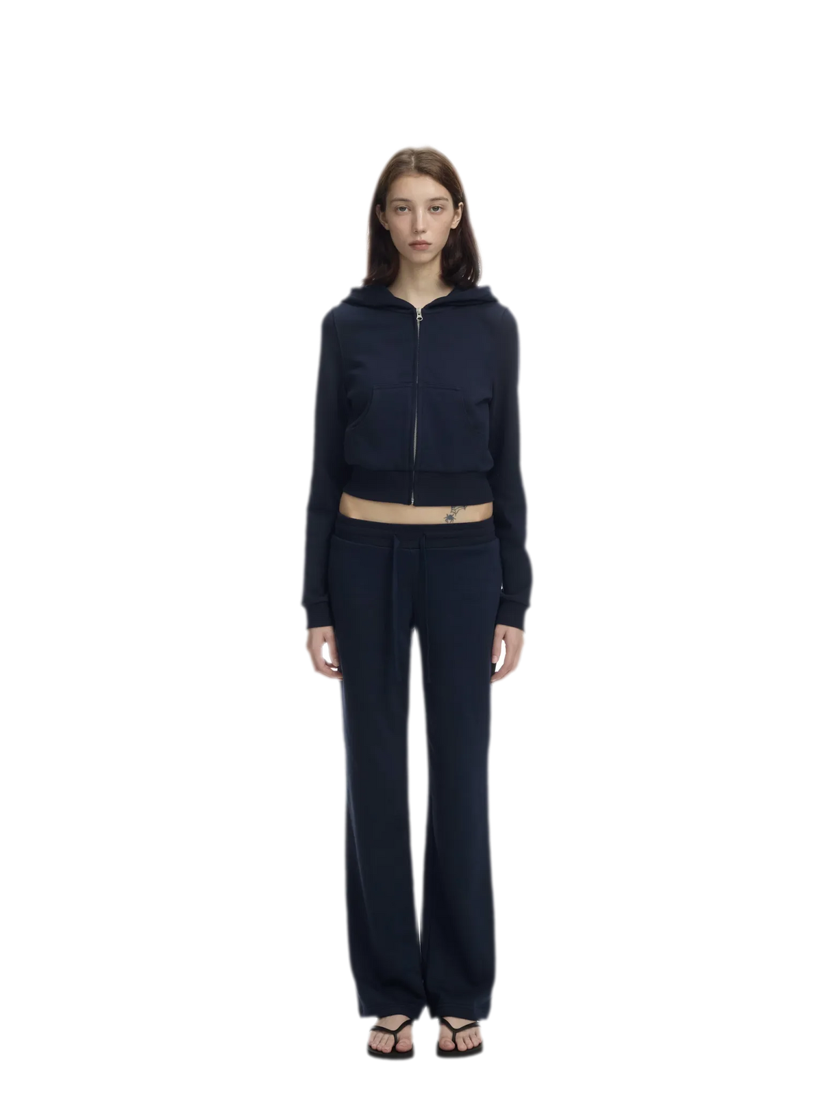 Ribbed Slim-Fit Cropped Hoodie
