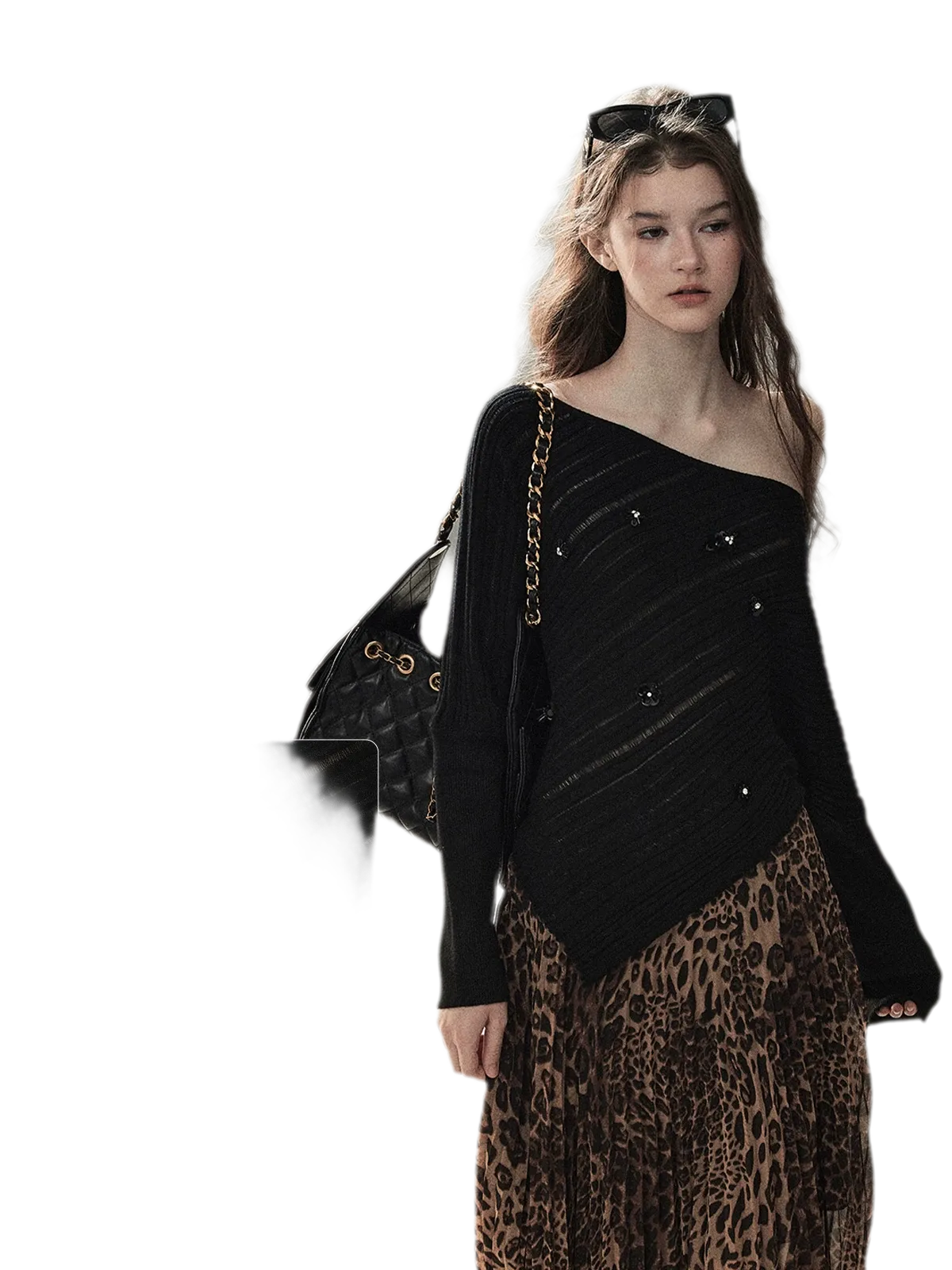 Asymmetric Cutout Relaxed Knit Top