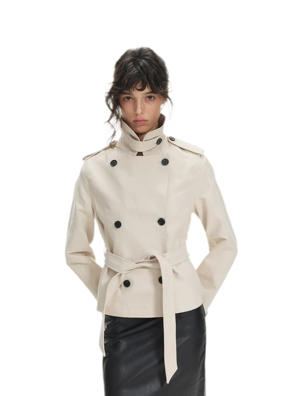Combed Cotton Cropped Trench Coat | Final Sale