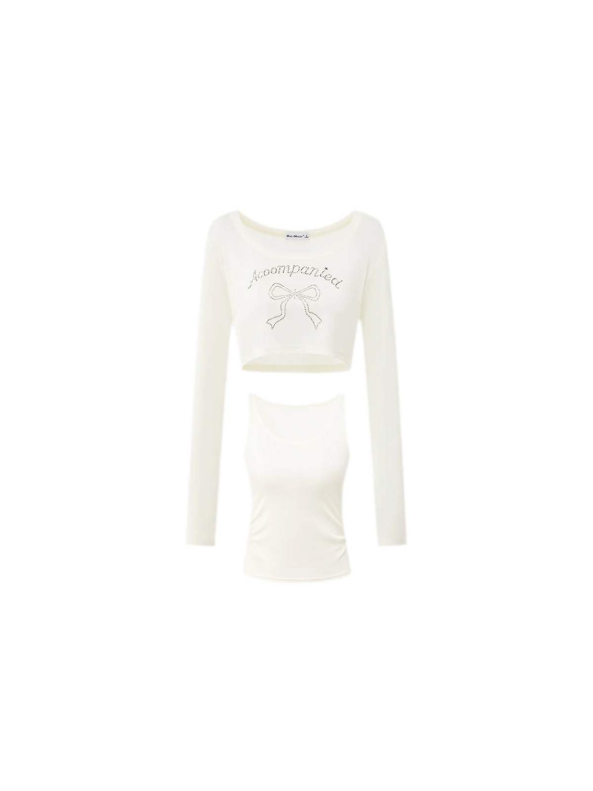 Bow Rhinestone T-Shirt Set