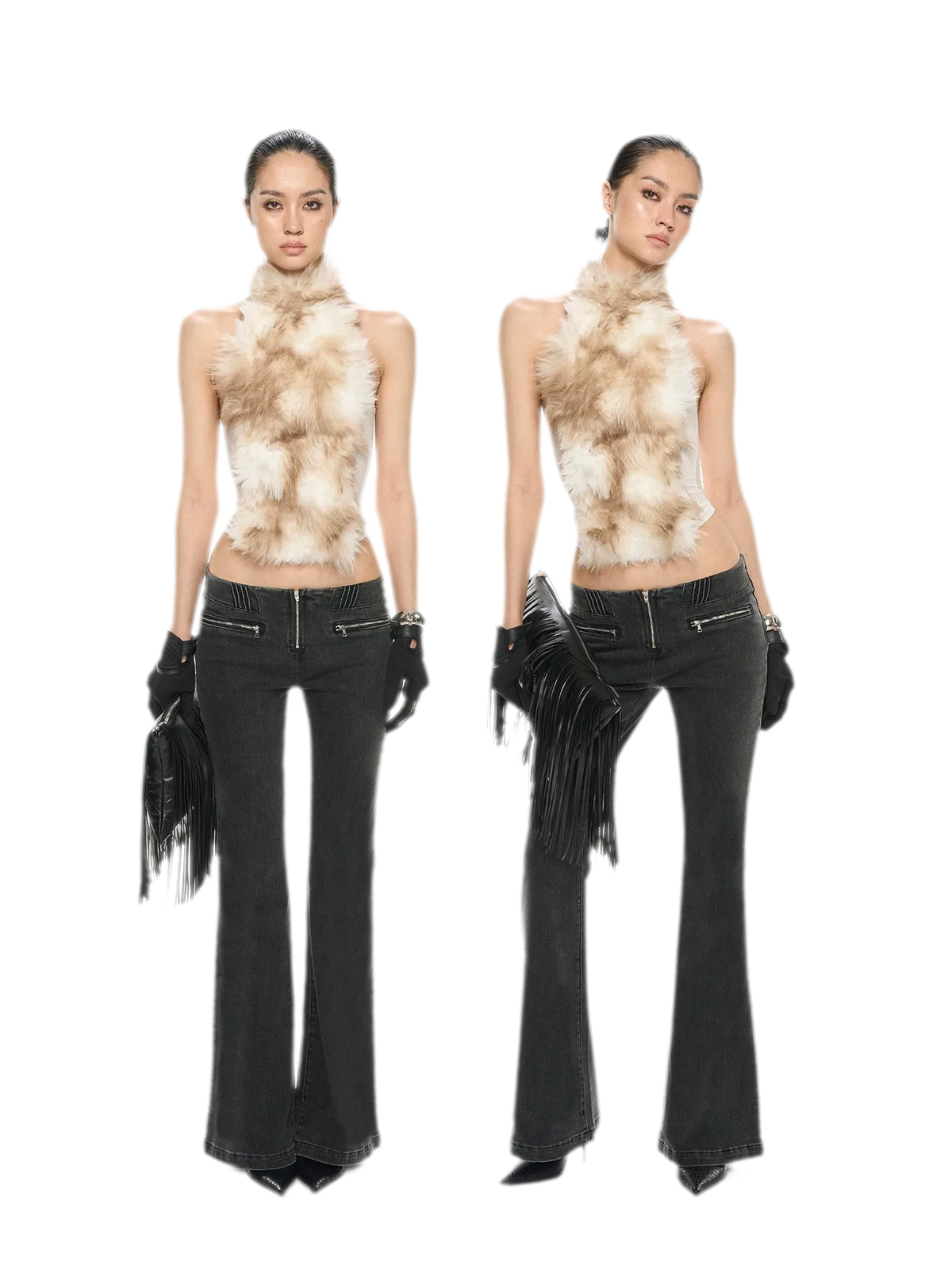 Fox Fur Mesh Halter Top