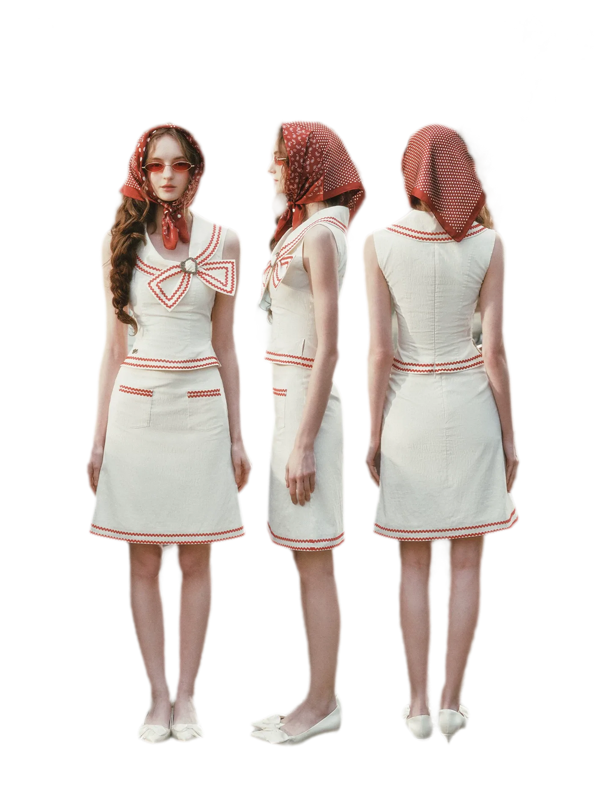 Tailored Bow Collar Set