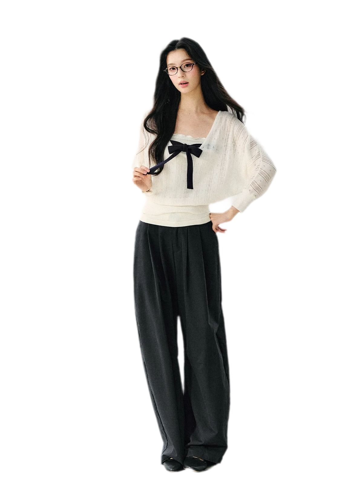 Bow Cutout Knit Top