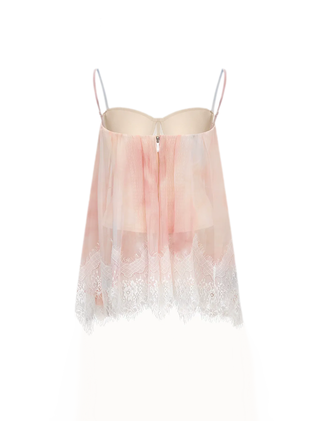 Fishbone Ruffle Chiffon Bustier Top