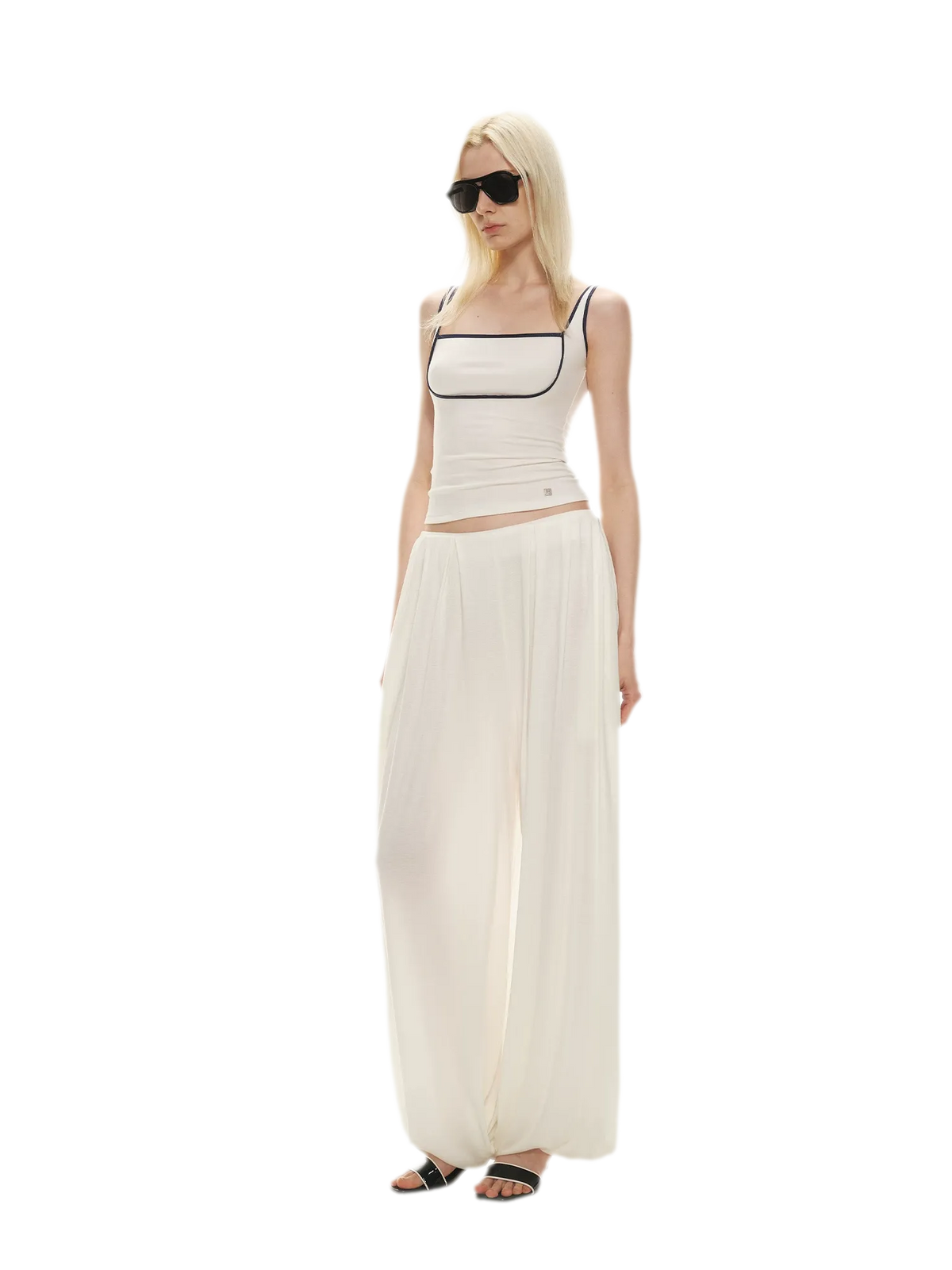 Tencel Blend Relaxed Wide-Leg Pants