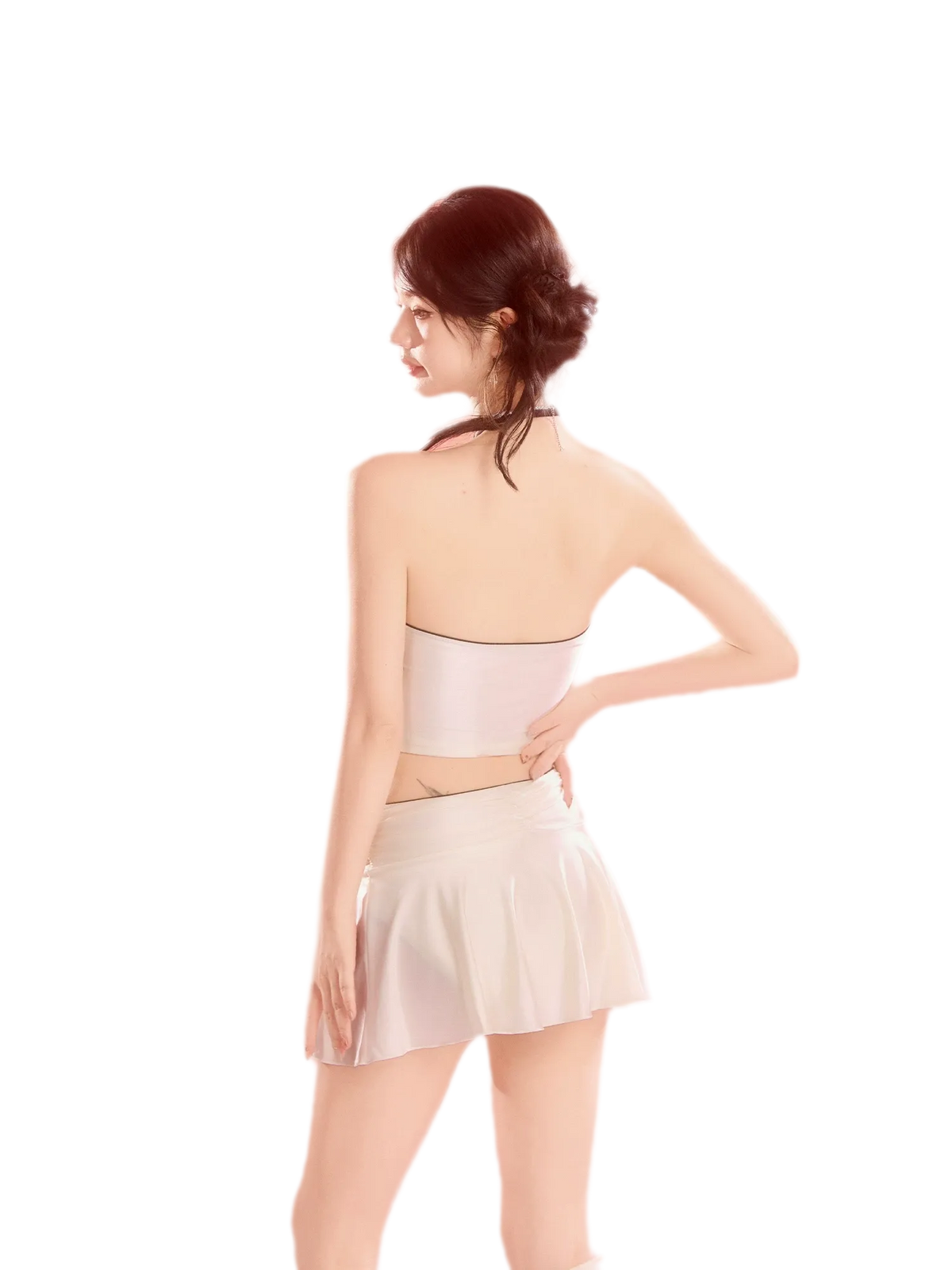 Pearl White Three-Piece Swimsuit