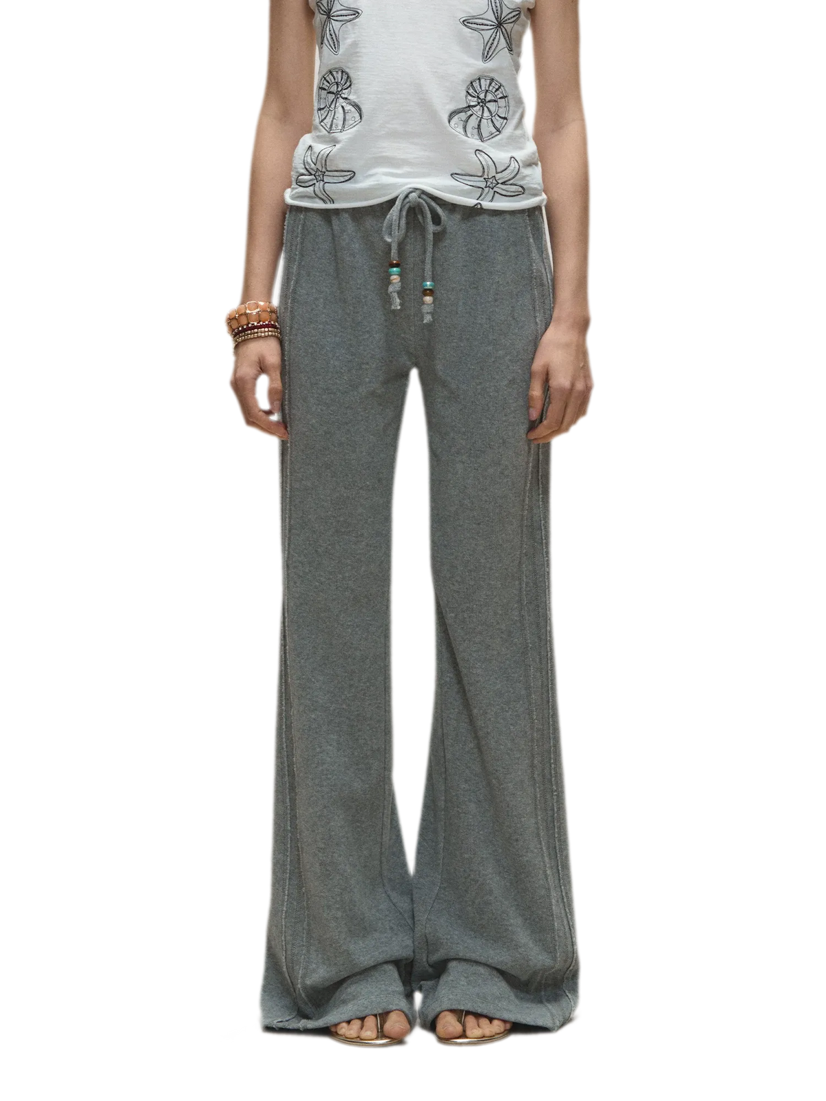 Relaxed Fit Flared Casual Pants