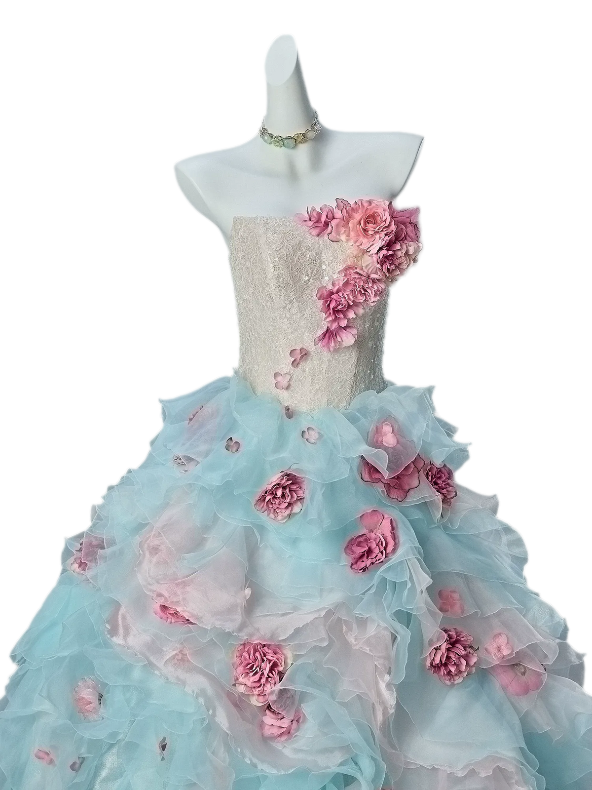 Gradient Floral Ball Gown